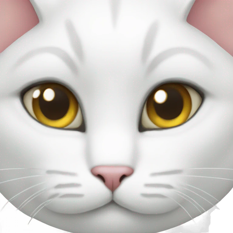 A white cat with a bow emoji
