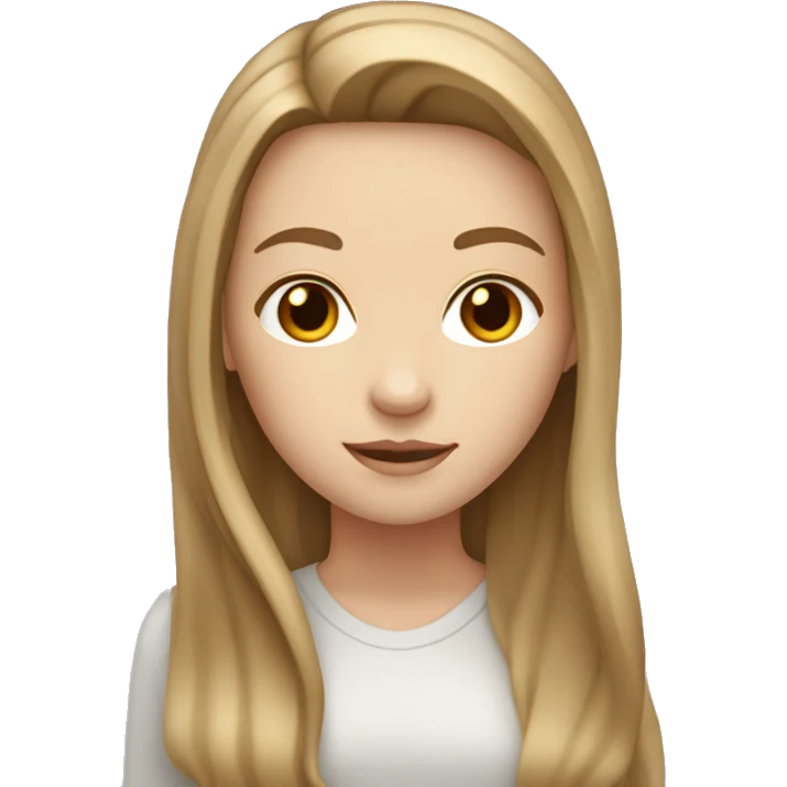 White girl with long light brown hair emoji