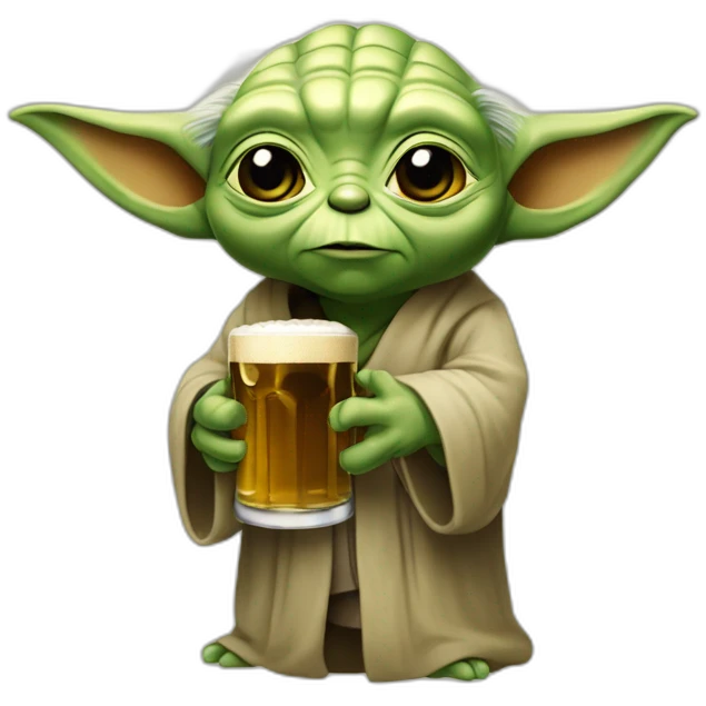 Yoda boit une bierre emoji