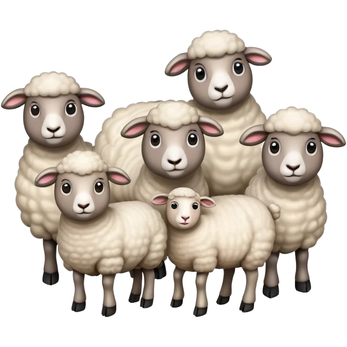 Five sheep emoji