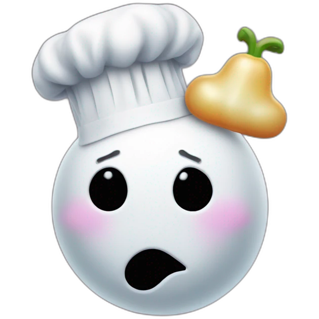 ghost body with a chef's hat and chef's kiss emoji