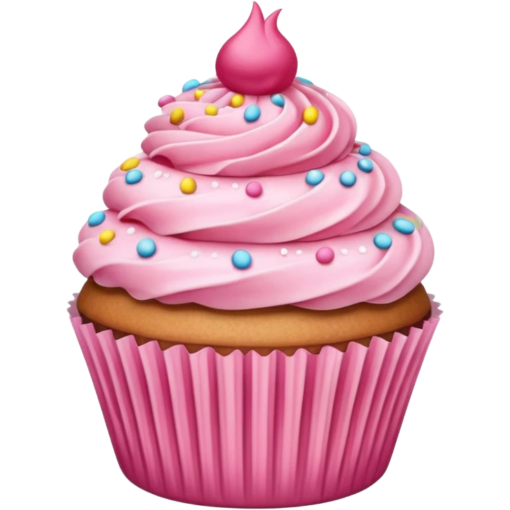 Cupcake with pink icing emoji