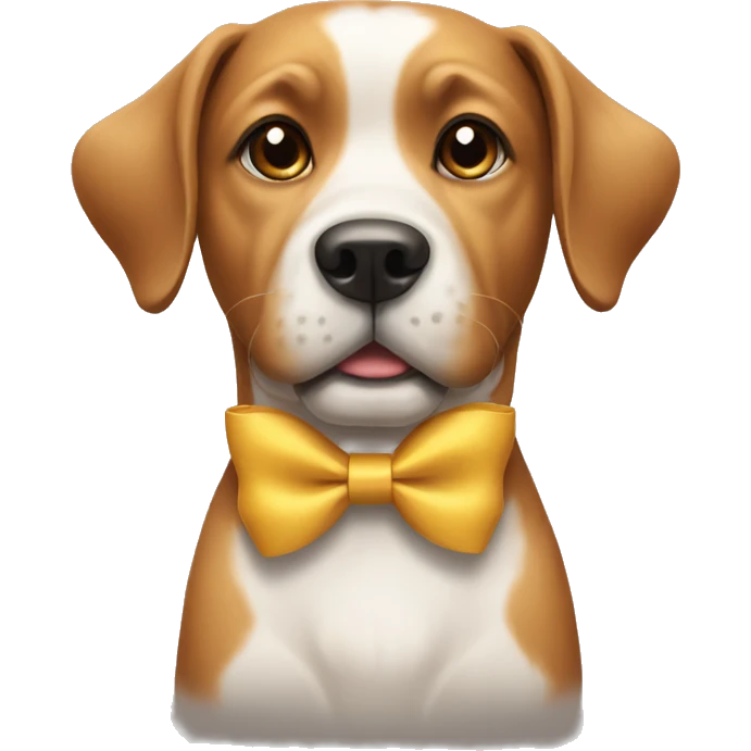 Dog wearing a bow emoji