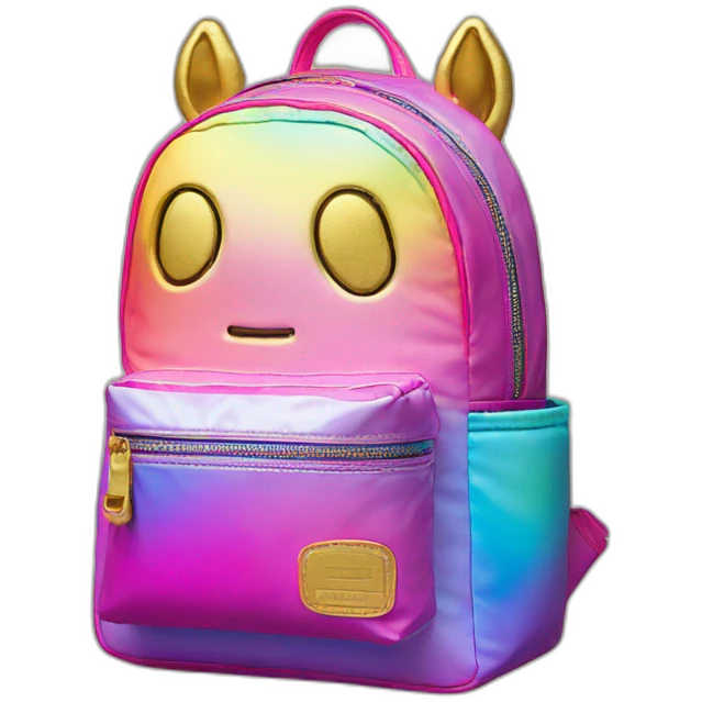 sprayground-golden-backpack-with-rainbow-unicorn emoji