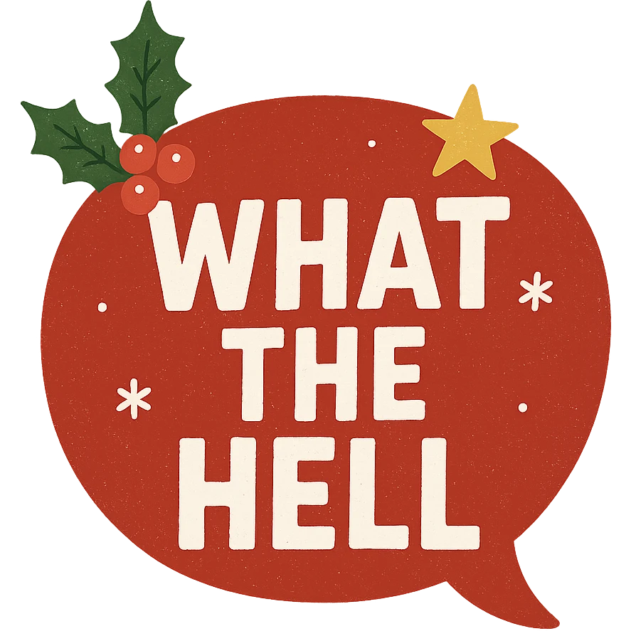 christmas What the hell text remove background emoji