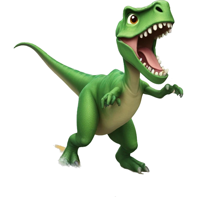 Dinosaur surfing emoji