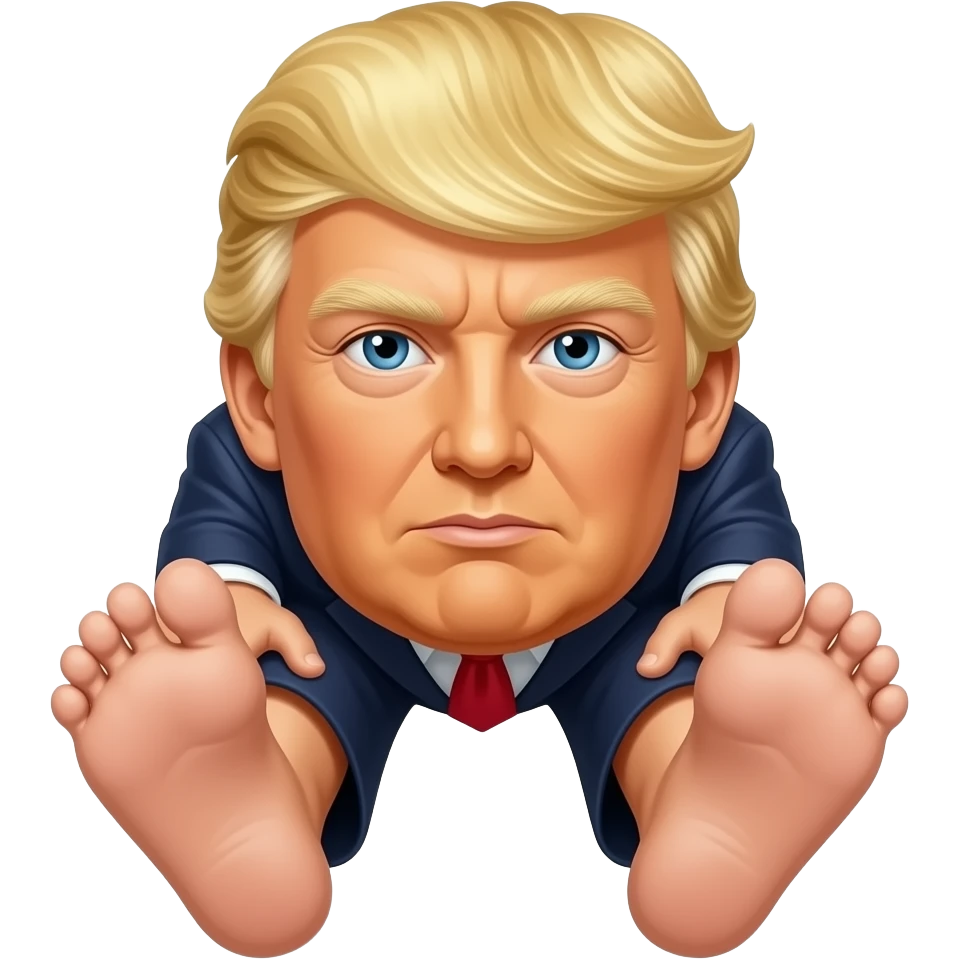 Donald trumps feet no shoes emoji
