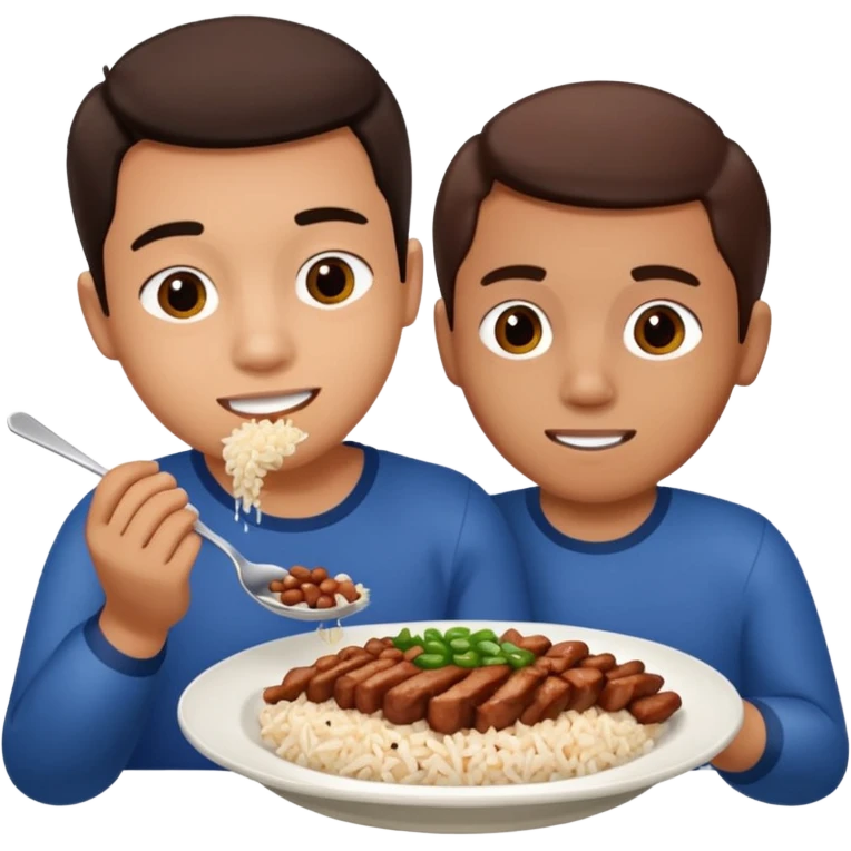 Create a person having lunch. Not a sandwich. Rice, beasn and meat. emoji