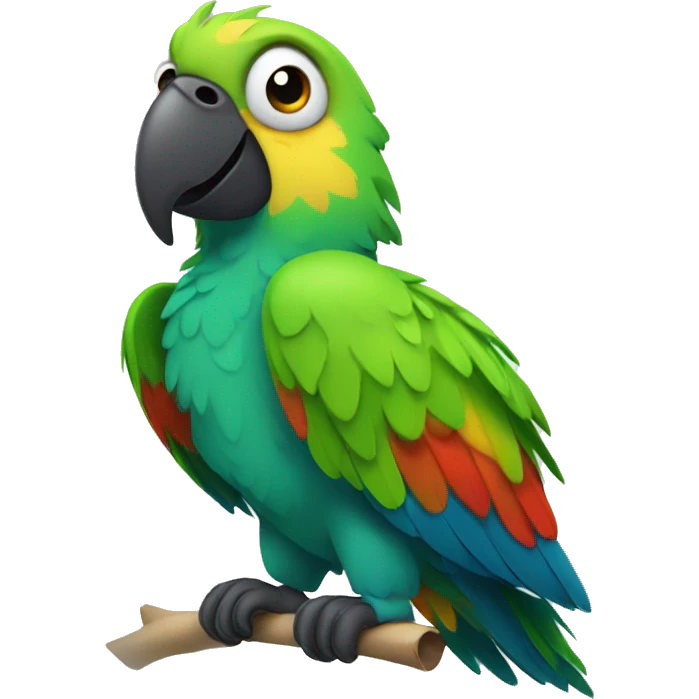 A parrot shaking head emoji