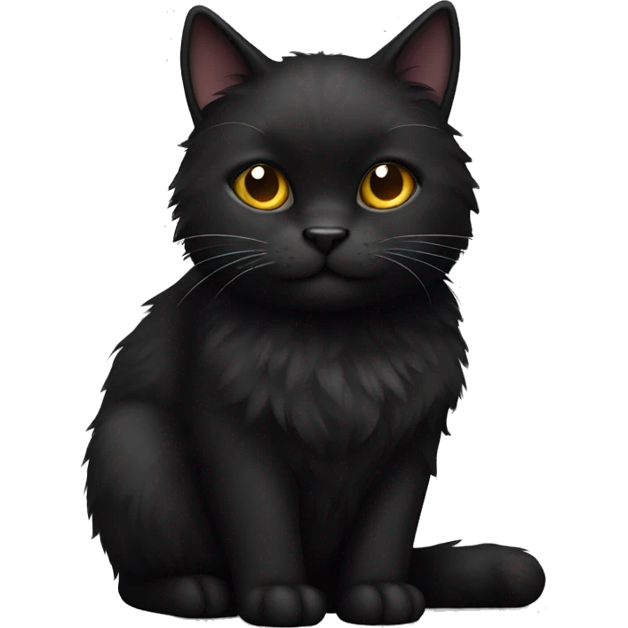 fluffy black cat emoji