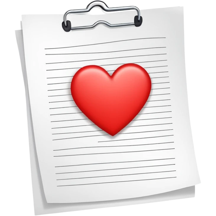 heart symbol on a document sheet emoji