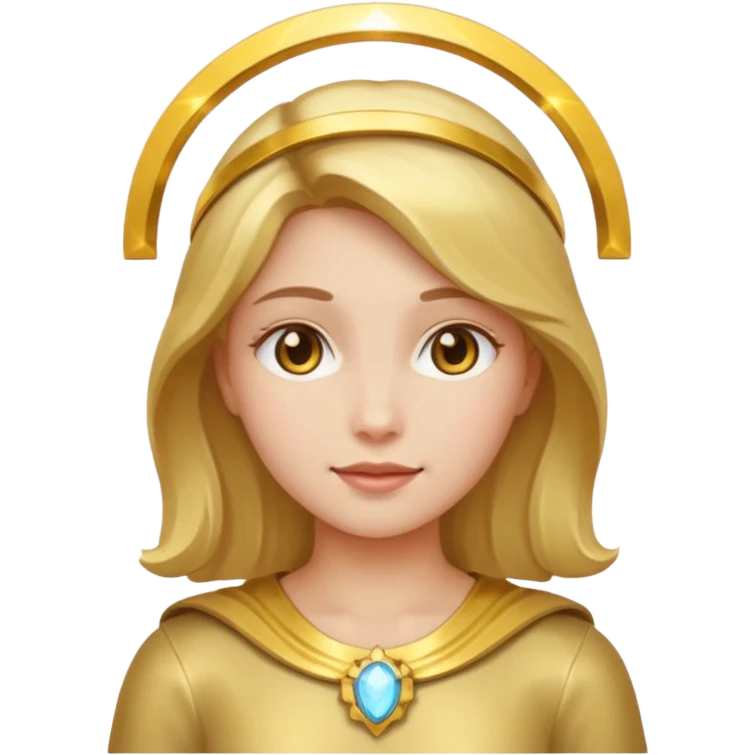 classic girl emoji with halo emoji