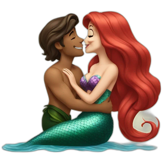 the little mermaid kissingjafar emoji