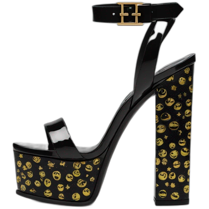 Ysl heel sandal TRIBUTE PLATFORM SANDAL black PATENT LEATHER emoji