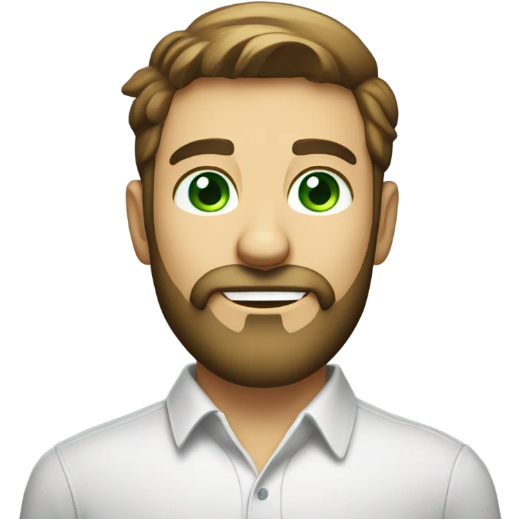 handsome optimist man and beard green eyes emoji