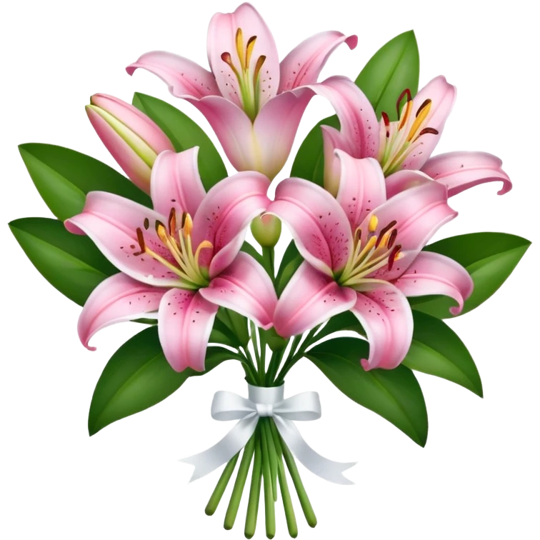 Pink lily bouquet  emoji