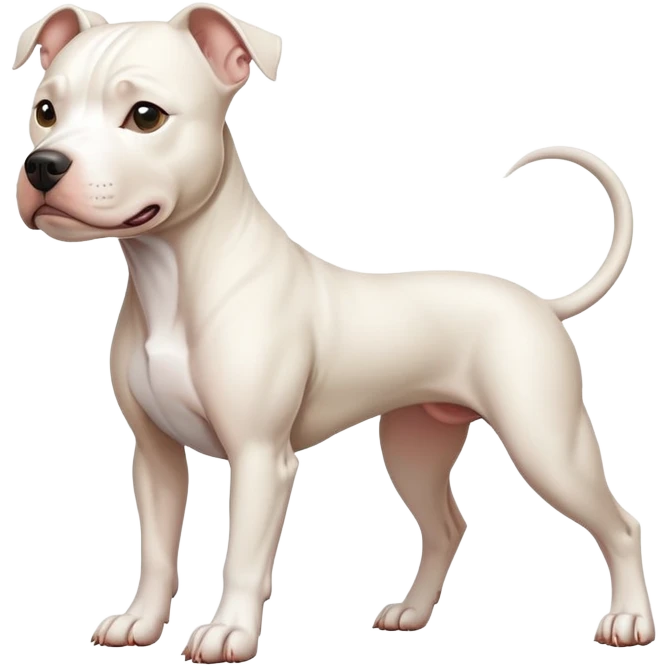 White skinny dog pitbull emoji