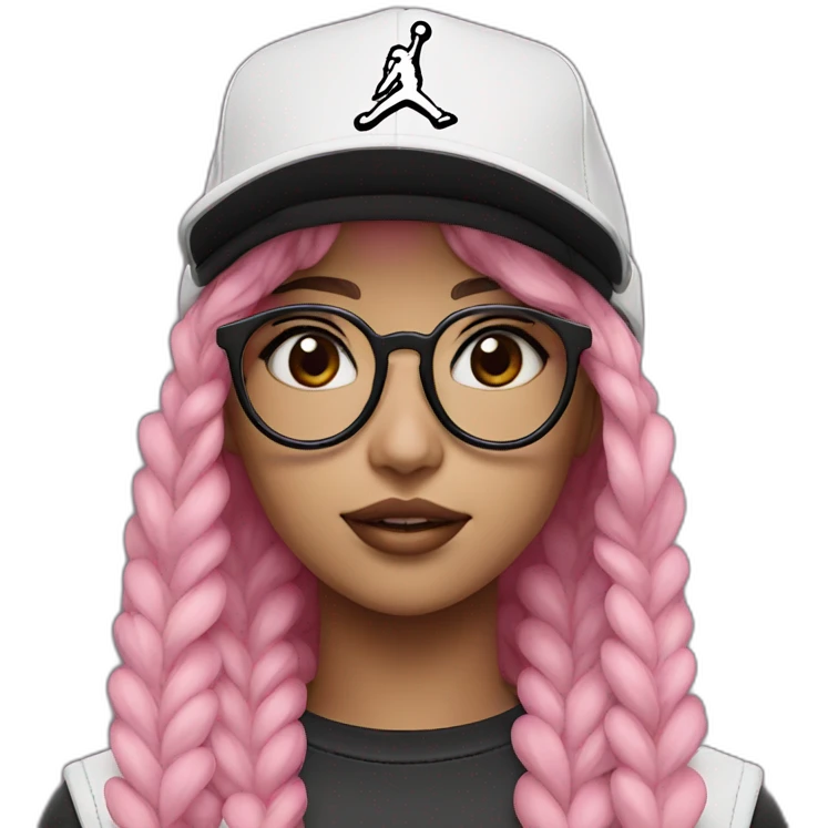 Girl with  BlackPinkGlasses  with Jordan Cap emoji