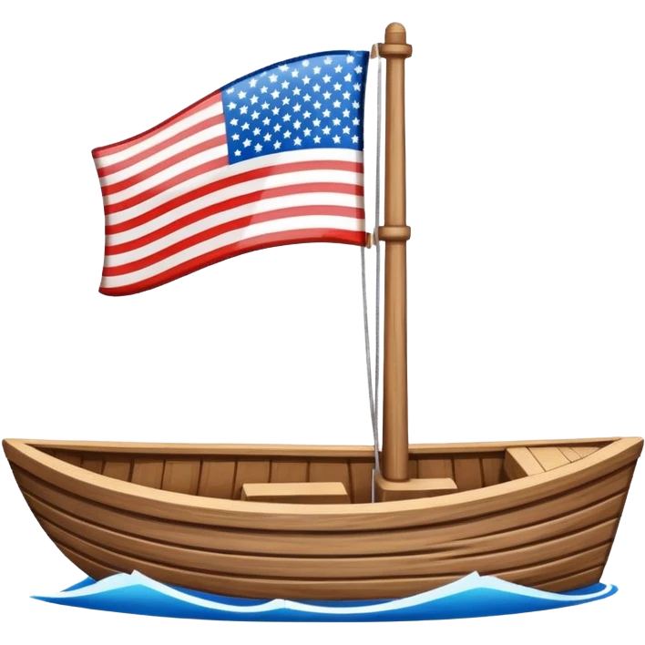Boat with an American flag on it emoji