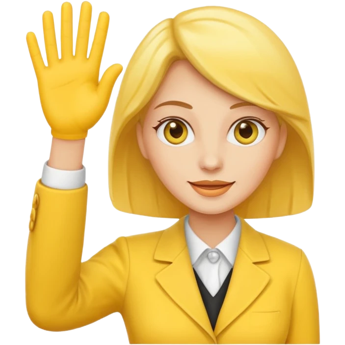 yellow woman assistant waving emoji