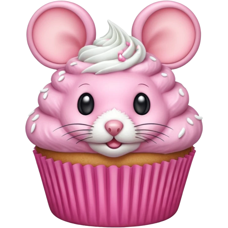 Pink mouse cupcake  emoji