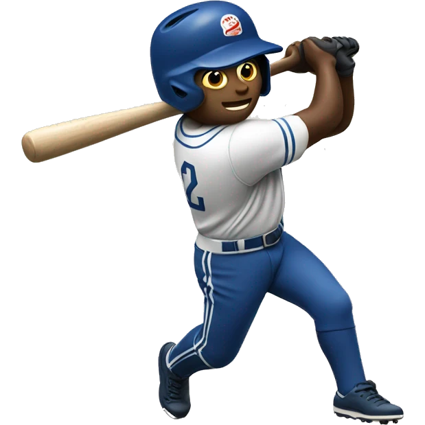 Baseball player swinging bat emoji