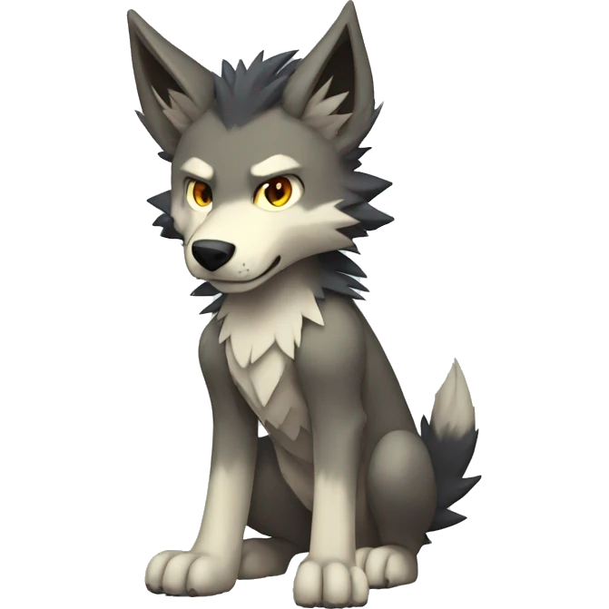 Edgy Digimon-Wolf full body emoji
