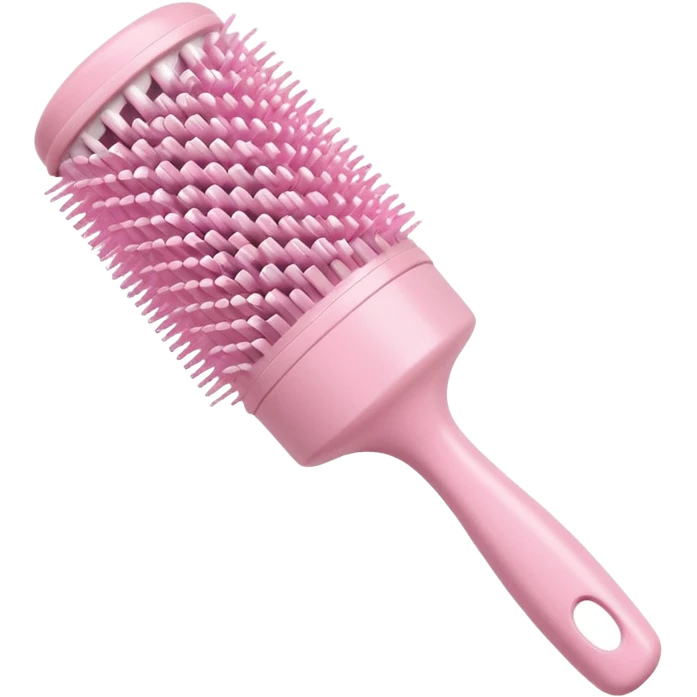 light pink cylindrical hair brush with visible bristles emoji