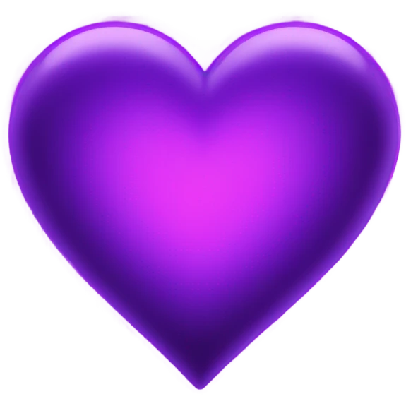 Purple neon heart emoji