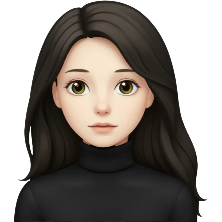 long haired woman in turtle neck emoji