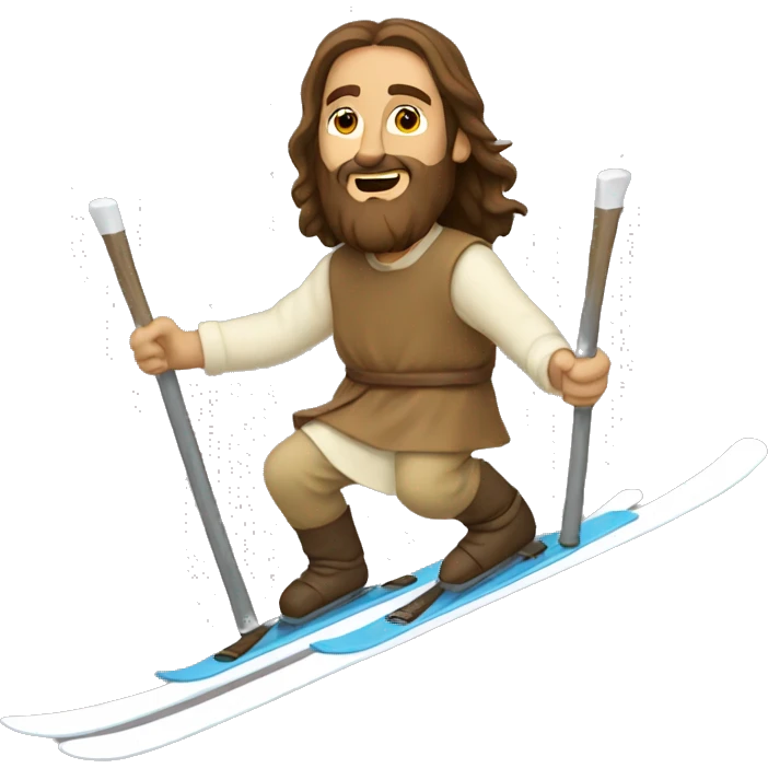 Jesus skiing emoji