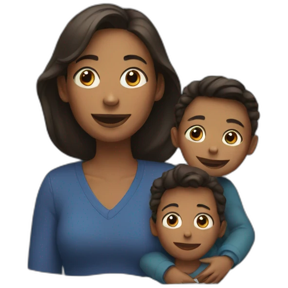 woman with her two sons emoji