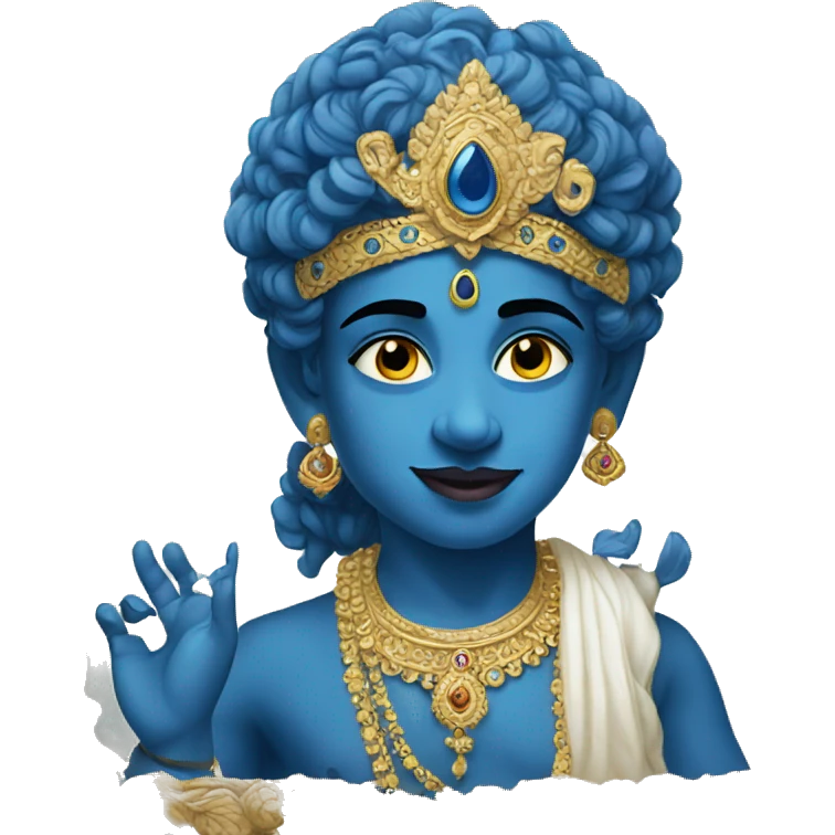 Blue krishna wth feature  emoji