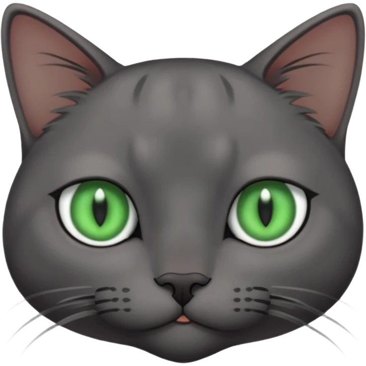 Skinny dark grey cat green eyes closed left eye emoji