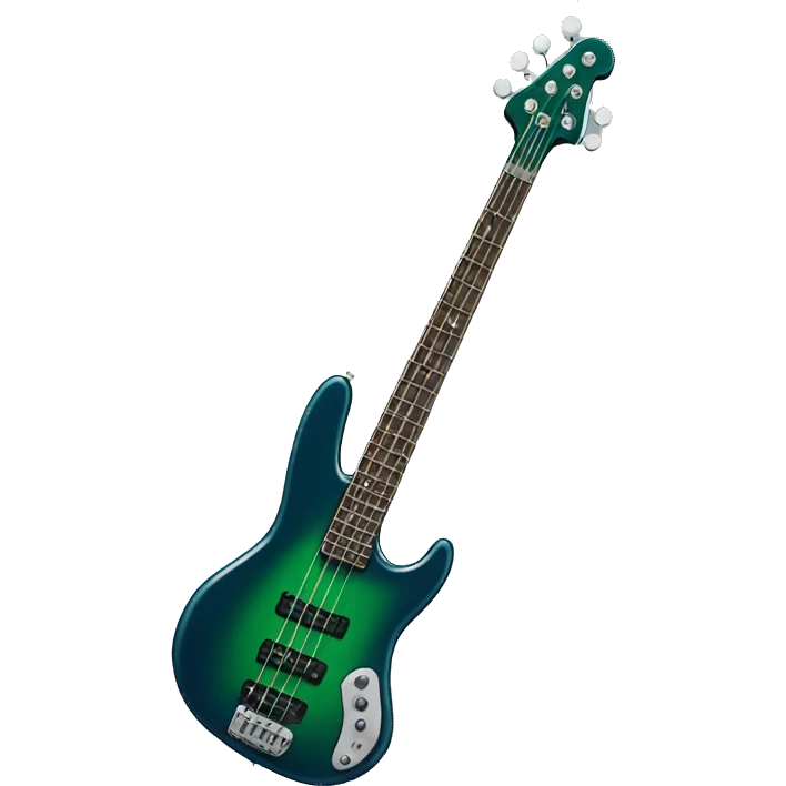 Dark blue green bass guitar emoji
