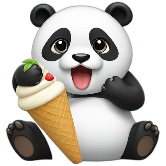 Panda eating ice cream emoji