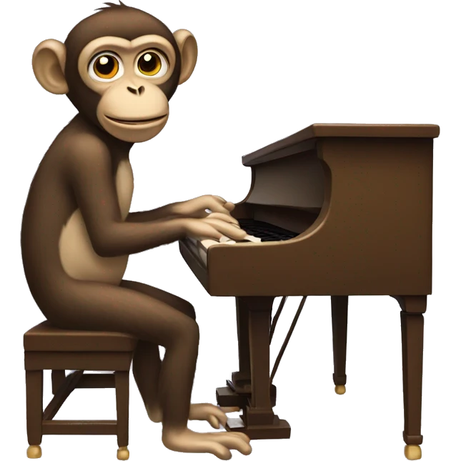 Monkey playing piano emoji