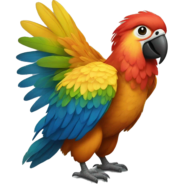 Chicken-like macaw emoji