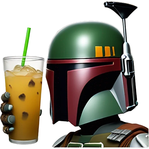 Boba fett as a boba drink emoji