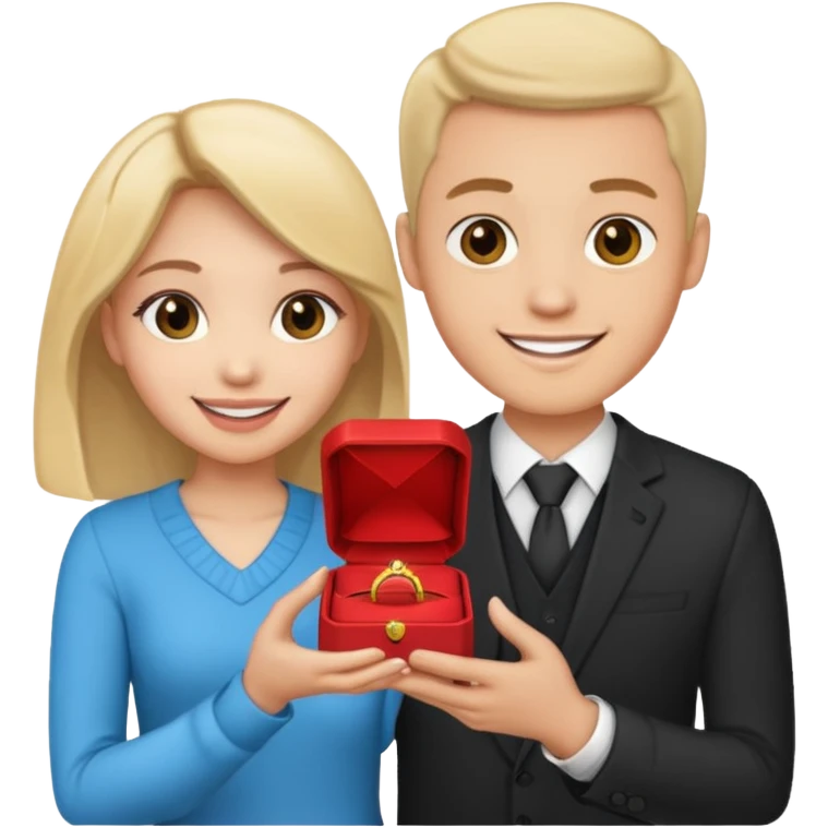 man proposes to girl emoji