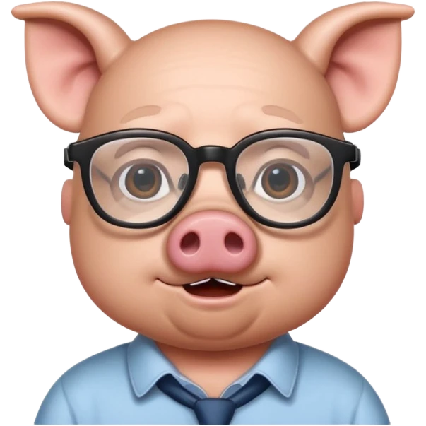 nerdy person with a pig snout and big glasses emoji