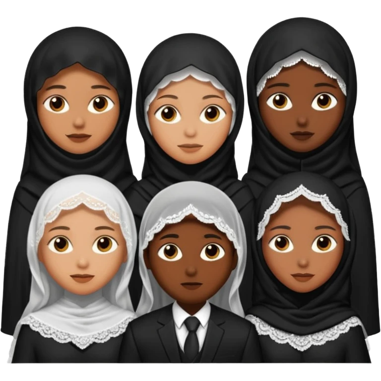 1 man 3 veiled women emoji