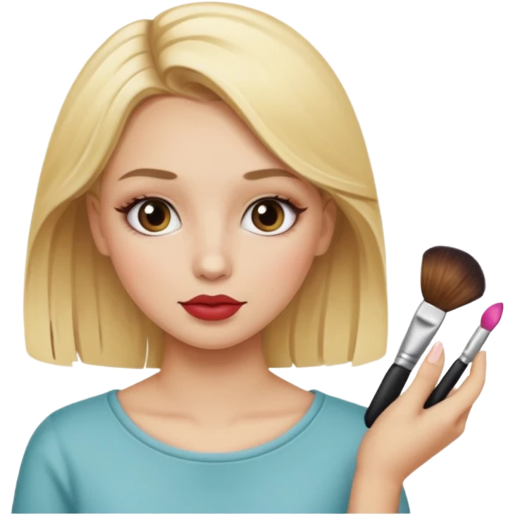 Blonde girl doing make-up  emoji