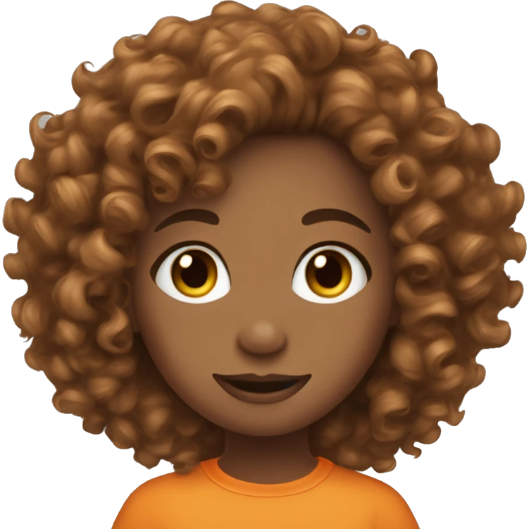 orage curly hair gitl emoji