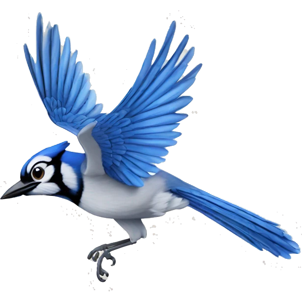 flying blue jay emoji