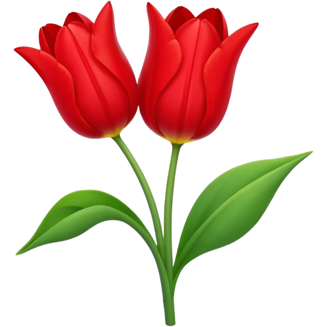 тюльпан и два листочка emoji