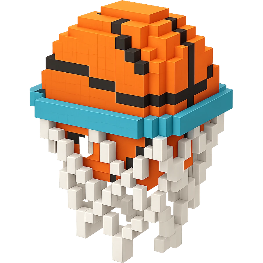 баскетбольный мяч в сетке, no background  emoji