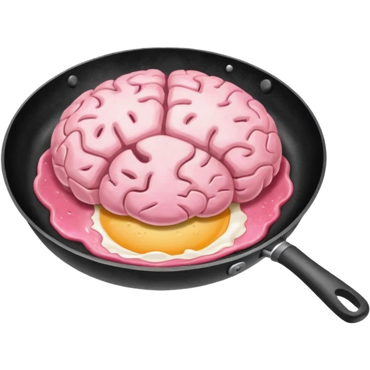 Brain in a frying pan emoji