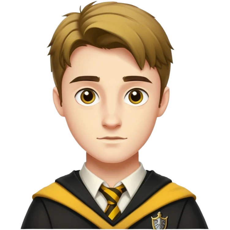 Cedric Diggory in harry potter, wear hogwarts Hufflepuff uniform emoji