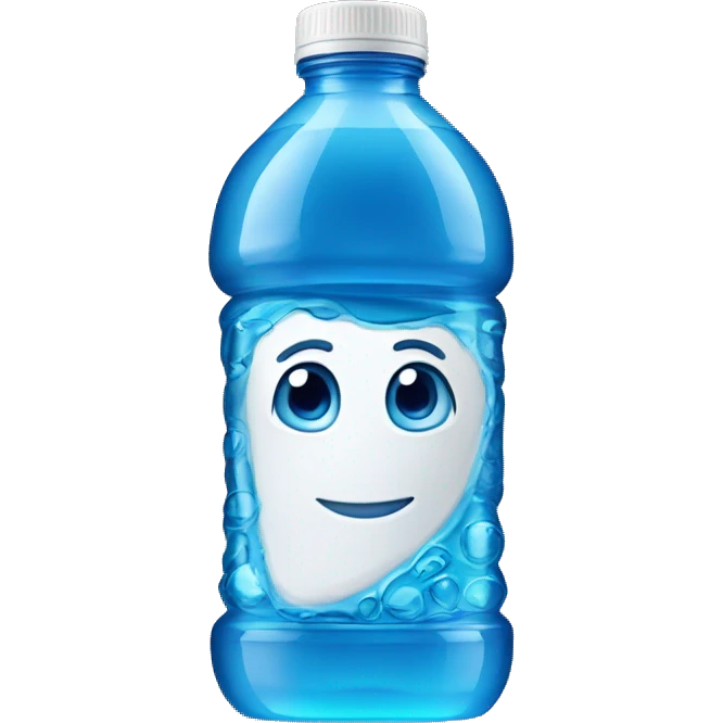 A bottle of blue Prime Hydration drink emoji